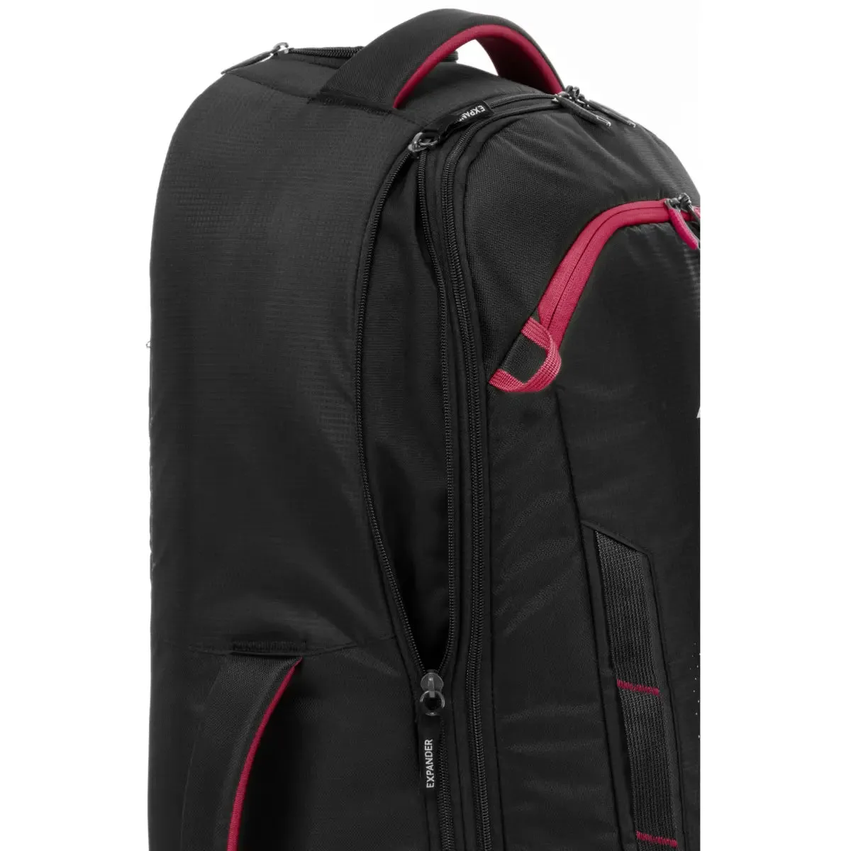 High Sierra Composite V4 56 cm Wheeled Duffle with Hidden Backpack Straps - Black / Red