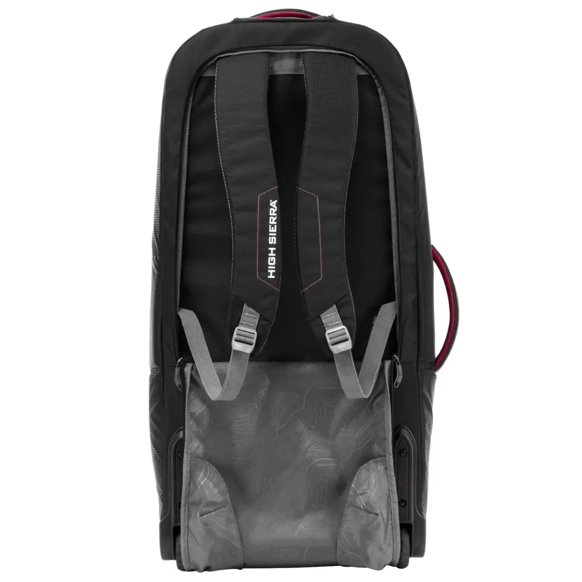 High Sierra Composite V4 56 cm Wheeled Duffle with Hidden Backpack Straps - Black / Red