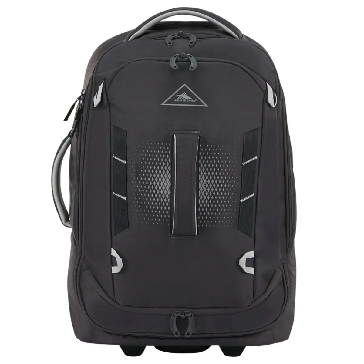 High Sierra Composite V4 56 cm Wheeled Duffle with Hidden Backpack Straps - Silver / Metal Grey