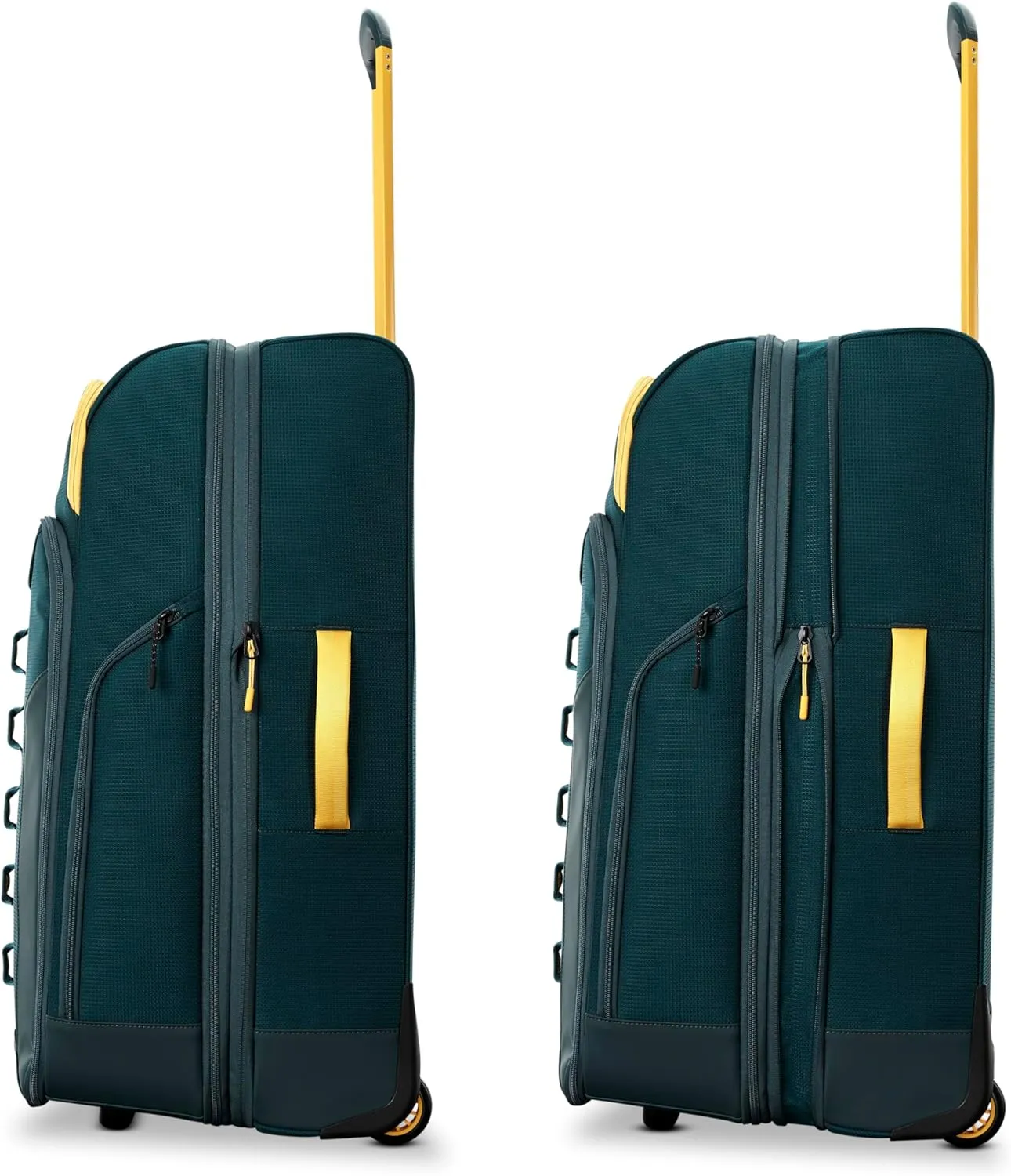 High Sierra Hi-Life 31-Inch Large Wheeled Duffle - Features Smooth Rolling Wheels, WetPak Pockets, Stack-It Strap, Adjustable Handle, Fleece Pocket, Padded Laptop Sleeve, Expandable - Green/Yellow