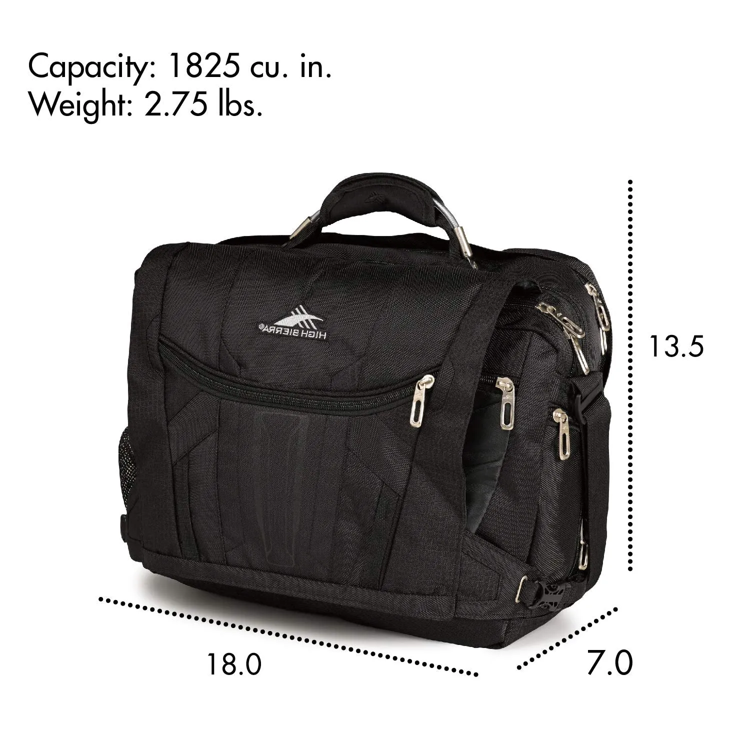 High Sierra XBT TSA Messenger Bag Black One Size U1
