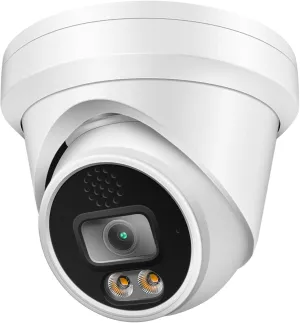 Hikvision/Uniview Compatible 6MP PoE IP Turret Camera Dual Light (Default IR) with Microphone, Audio, IP Security Camera Outdoor Night Vision 98ft Weatherproof IP67 Wide Angle 2.8mm
