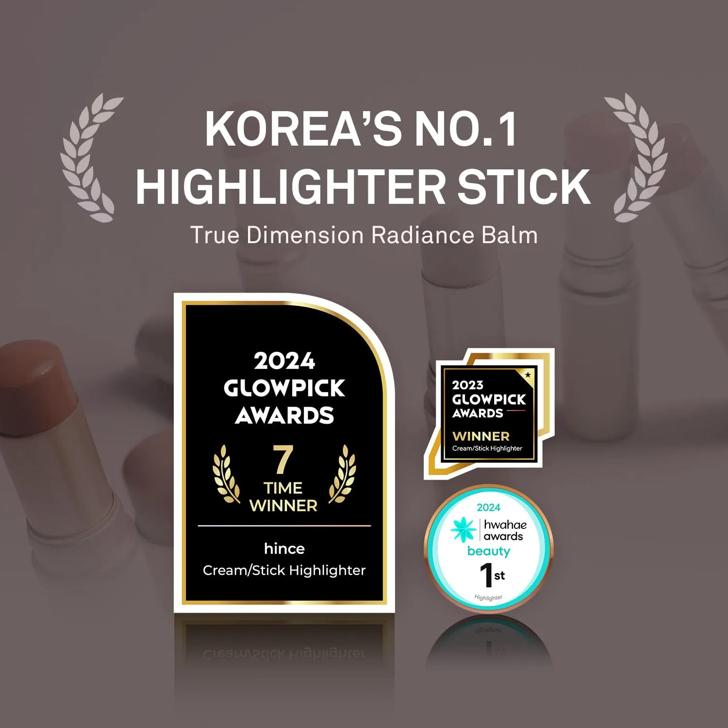 hince True Dimension Radiance Balm 10g - Shimmer Glow Face Highlighter Stick, Translucent Colors, Cream Blush Stick, Glass Skin in a Balm, Korean Beauty, Natural Makeup (SHELLY PINK, TP005)