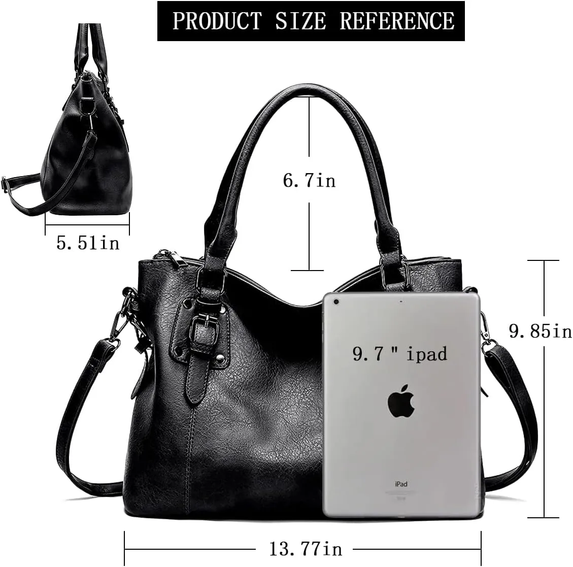 Hobo Tote Bag for Women Large Vegan Leather Purse with Adjustable Shoulder Strap