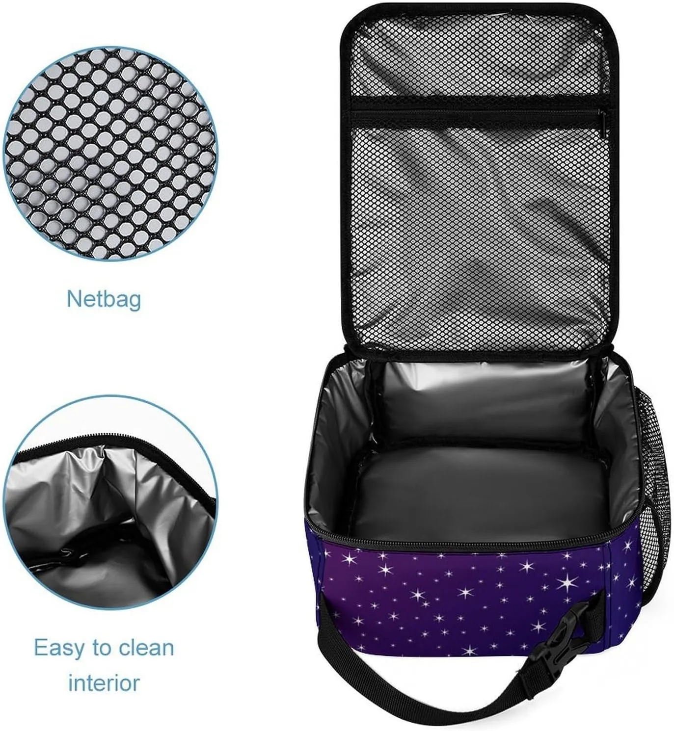 Hockey Backpack with Lunch Box & Pencil Case, 16 Inch Cool Hockey Ball Themed Bookbag, Adjustable Lightweight Large Capacity, Colorful Daily Casual Purple Backpacks Set with Lunch Bag
