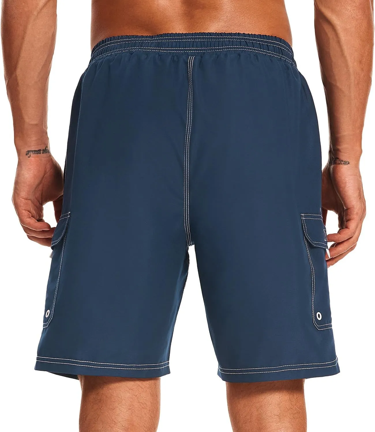 HODOSPORTS Mens Swim Trunks with Compression Liner 9 inch Bathing Suit Quick-Dry Swim Shorts Cargo Pockets S-4XL