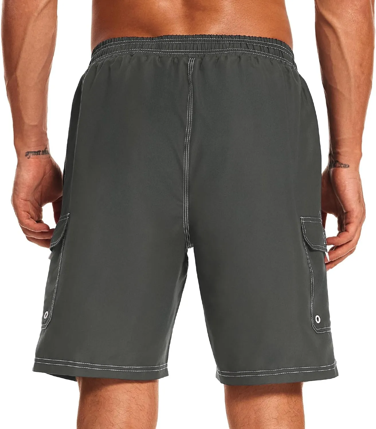 HODOSPORTS Mens Swim Trunks with Compression Liner 9 inch Bathing Suit Quick-Dry Swim Shorts Cargo Pockets S-4XL