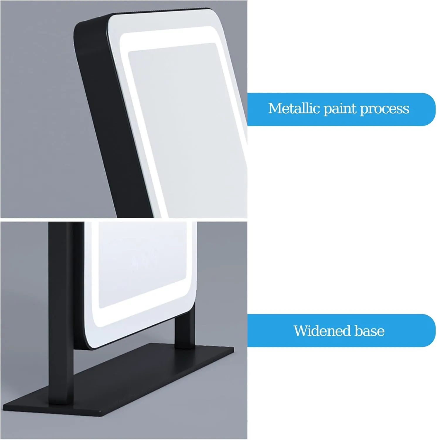 Hollywood Vanity Mirror with Lights, Lighted Makeup Mirror, Smart Touch Control Dimmable, 360°Rotation(Black,40cm/15.7in)