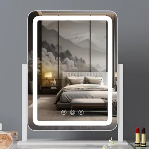 Hollywood Vanity Mirror with Lights, Lighted Makeup Mirror, Smart Touch Control Dimmable, 360°Rotation(White,30cm/11.8in)