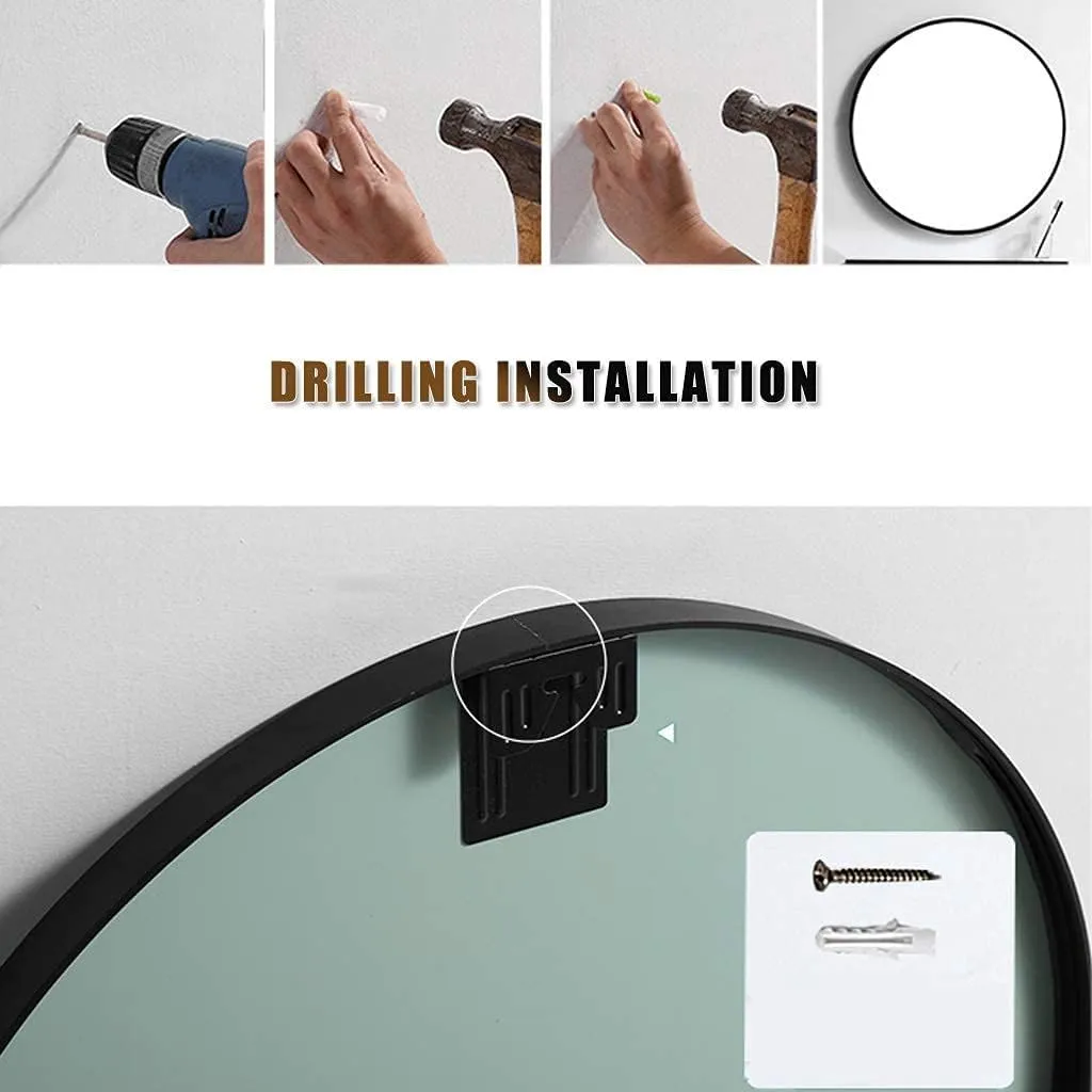 Home Simple Round Adjustable Double-Sided Makeup Mirror Portable Tripod Vanity Mirror (40cm)