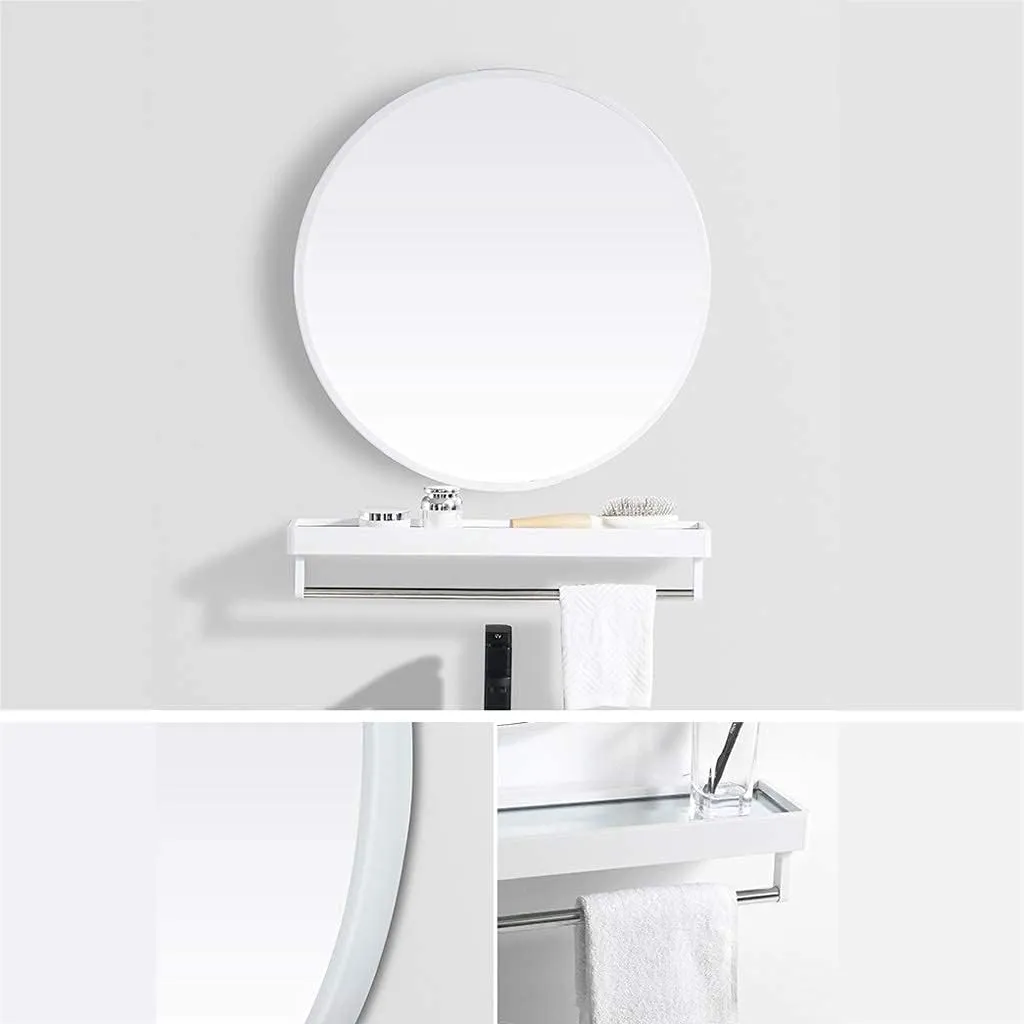 Home Simple Round Adjustable Double-Sided Makeup Mirror Portable Tripod Vanity Mirror (40cm)