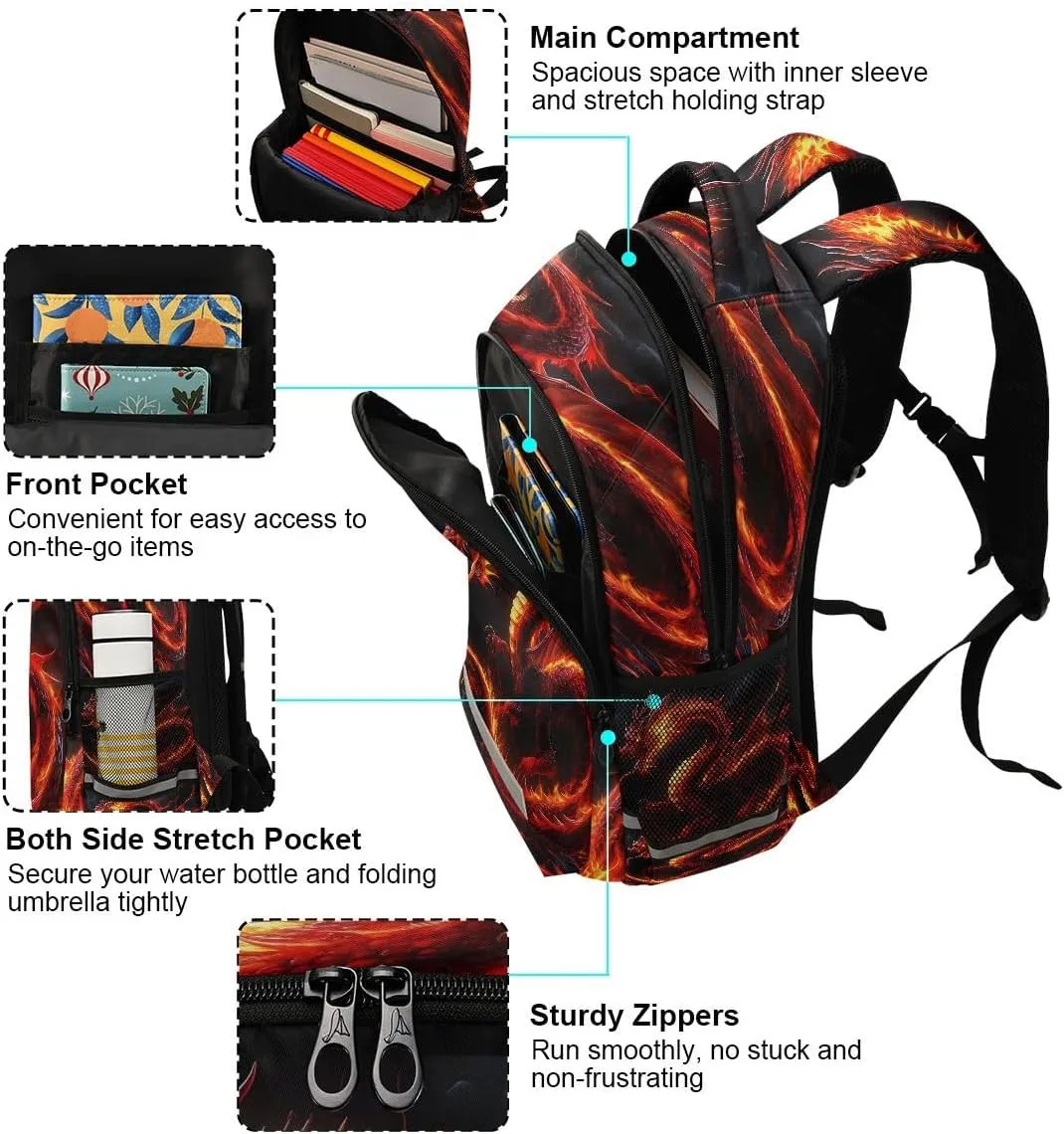 Horse Flowers Backpacks For Kids Fairytale Student Backpack Bookbag For Boys Girls Casual Bag