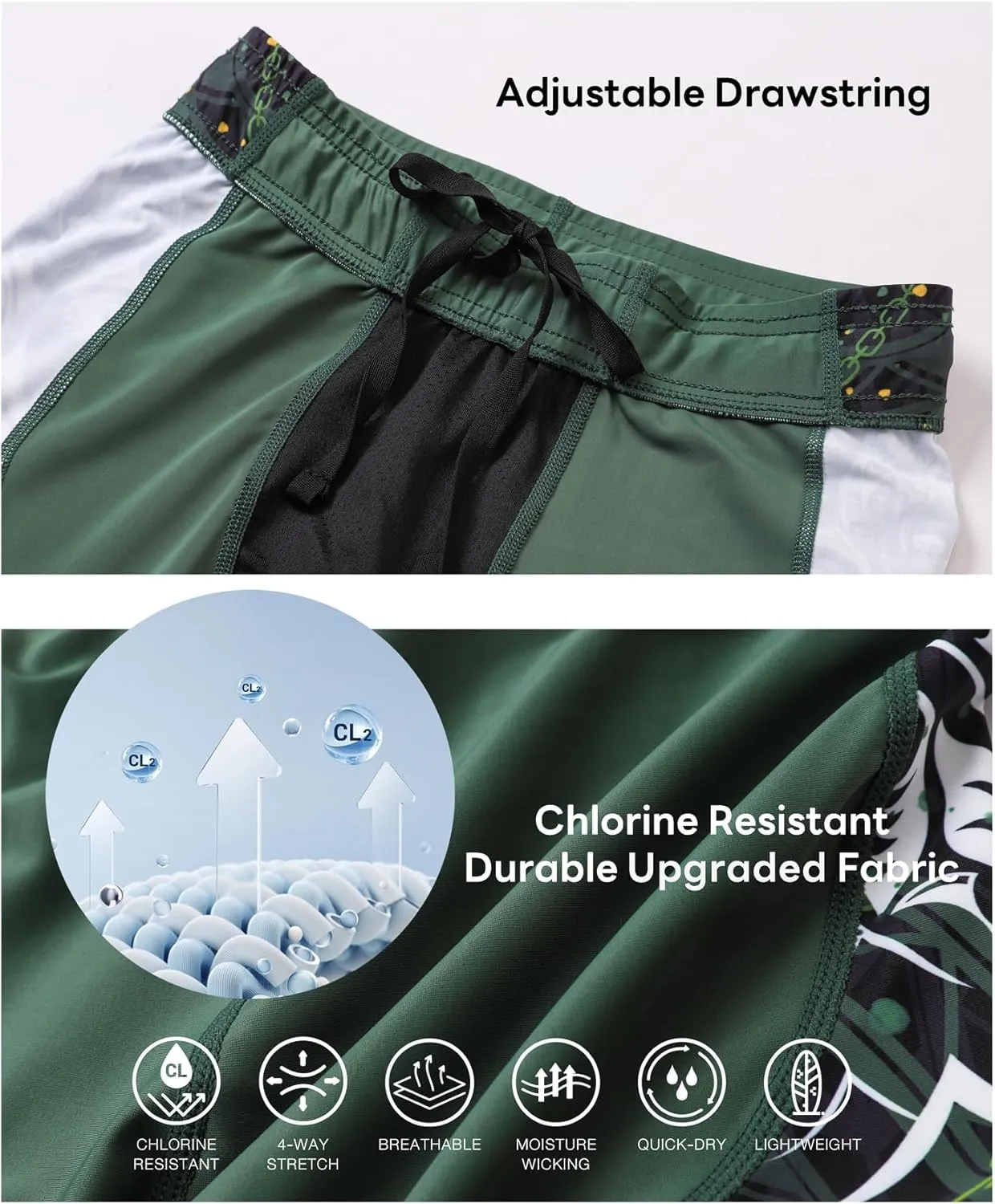 HUGE SPORTS Men's Rash Guard Swim Shorts Compression Swimming Jammer Cool Dry Active Swimsuit Workout Shorts Sports Tights