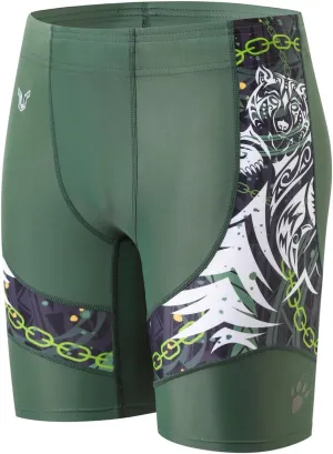 HUGE SPORTS Men's Rash Guard Swim Shorts Compression Swimming Jammer Cool Dry Active Swimsuit Workout Shorts Sports Tights