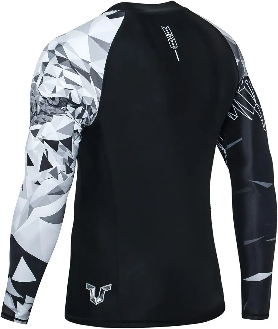 HUGE SPORTS Men's Swim Shirts Long Sleeve UPF 50  Rash Guard Sun Shirts UV Sun Protection