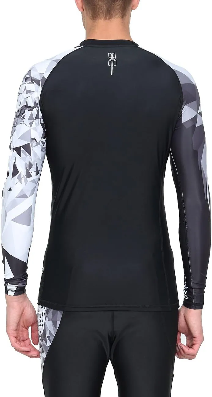 HUGE SPORTS Men's Swim Shirts Long Sleeve UPF 50  Rash Guard Sun Shirts UV Sun Protection
