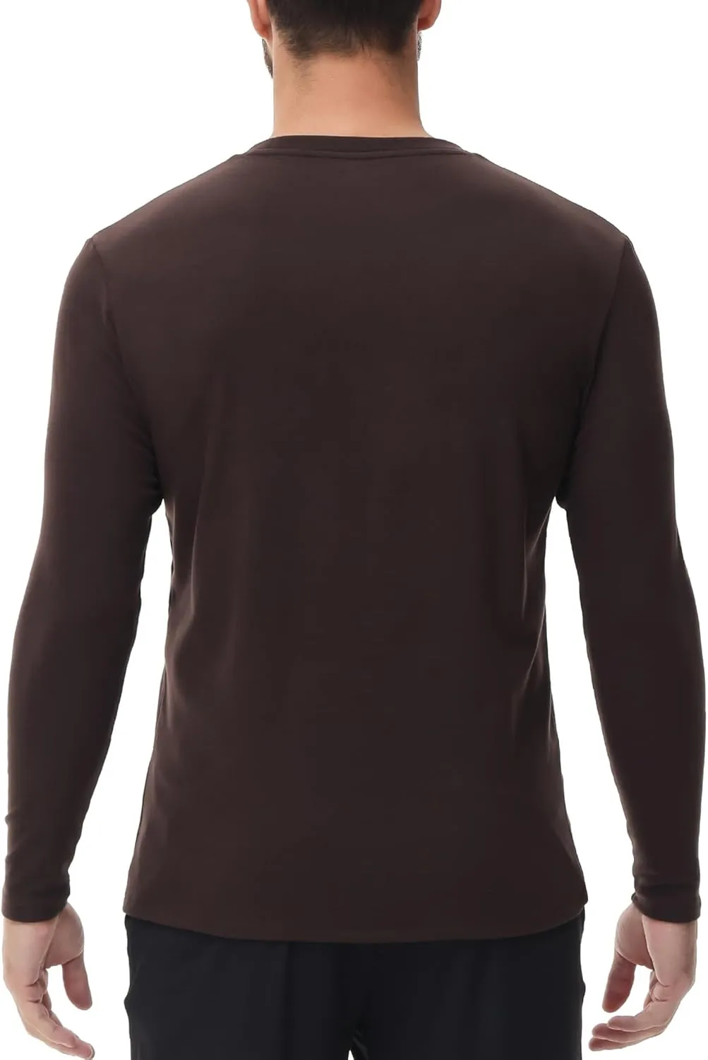 HUGE SPORTS Thermal Underwear for Men Long Sleeve Thermal Shirts Fleece Lined Crew Neck Base Layer Thermal Underwear Top