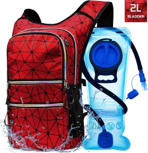Hydration Backpack Pack, Water Backpack 20L Capacities Included 2L Hydration Bladder, Festival Essential - Rave Hydration Pack Hydropack Hydro for Hiking, Running, Biking, Festival Gear