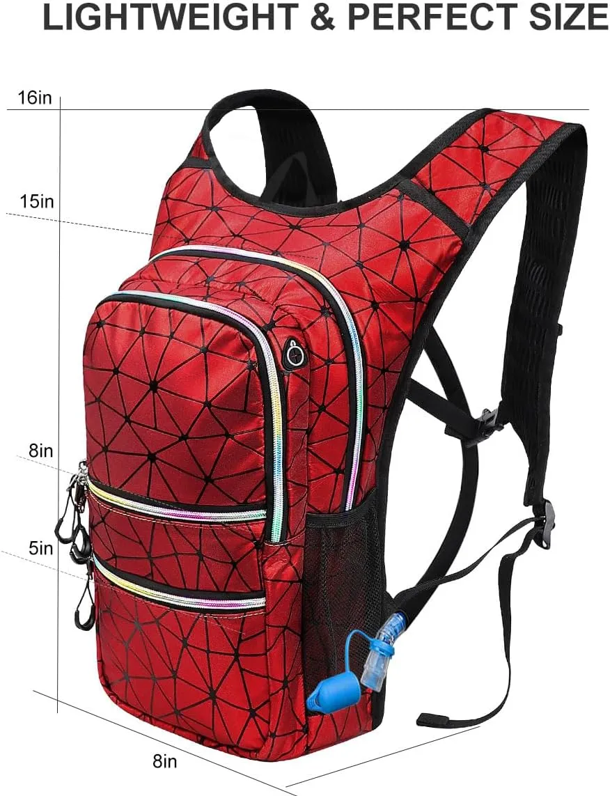 Hydration Backpack Pack, Water Backpack 20L Capacities Included 2L Hydration Bladder, Festival Essential - Rave Hydration Pack Hydropack Hydro for Hiking, Running, Biking, Festival Gear