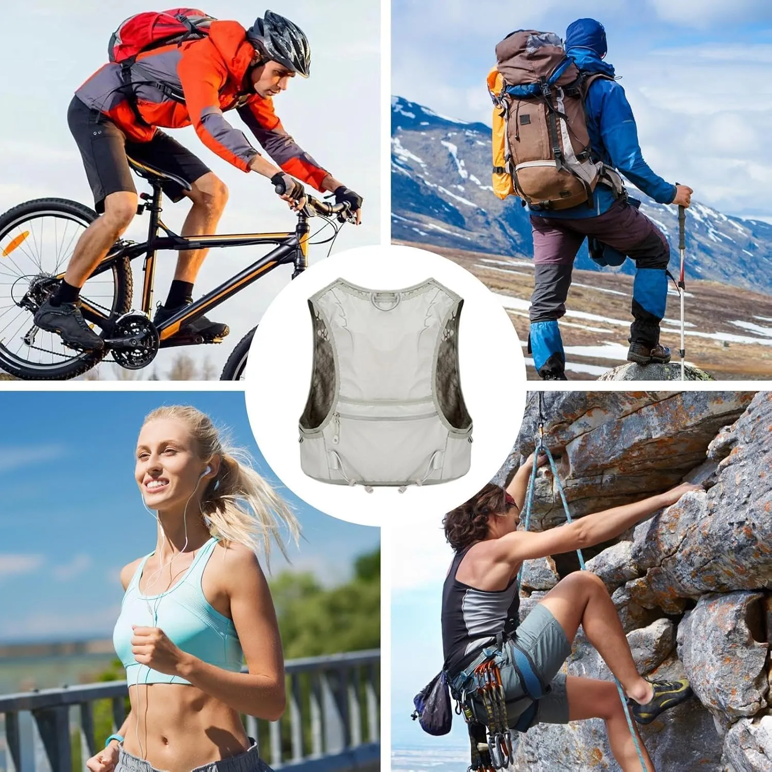 Hydration Backpack Running | Running Hydration Vest for Men Women,Water Bladder Bag Daypack, Running Hydration Pack, Leakproof Hydration Daypack, Breathable for Women Men