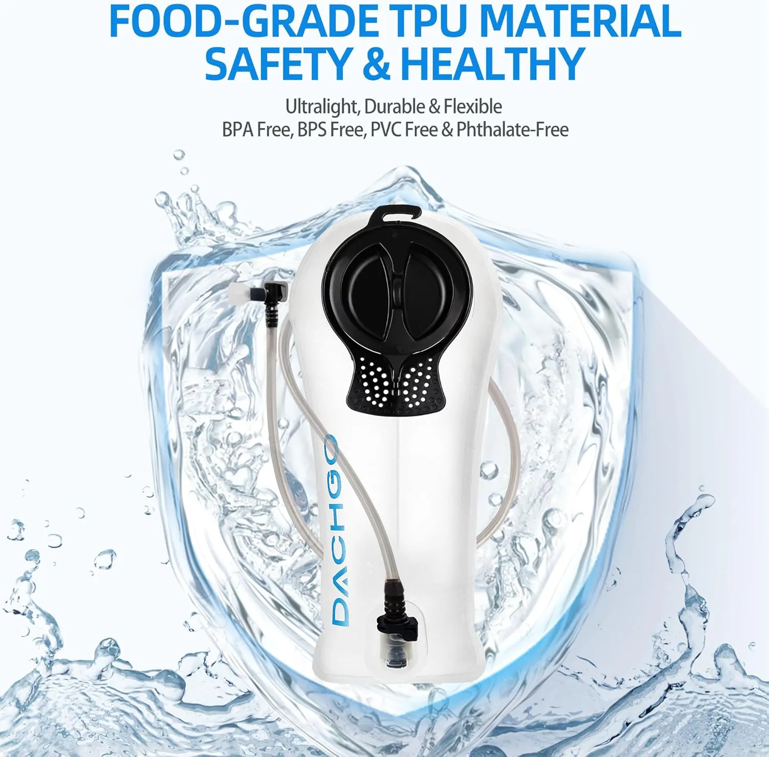 Hydration Bladder, 1.5L 2L 3L Water Bladder for Hiking Backpack, BPA-Free & Taste-Free Hydration Water Reservoir, Camping Cycling Running