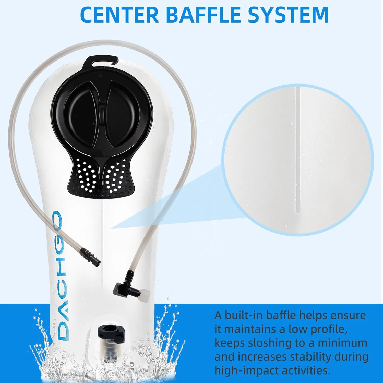 Hydration Bladder, 1.5L 2L 3L Water Bladder for Hiking Backpack, BPA-Free & Taste-Free Hydration Water Reservoir, Camping Cycling Running