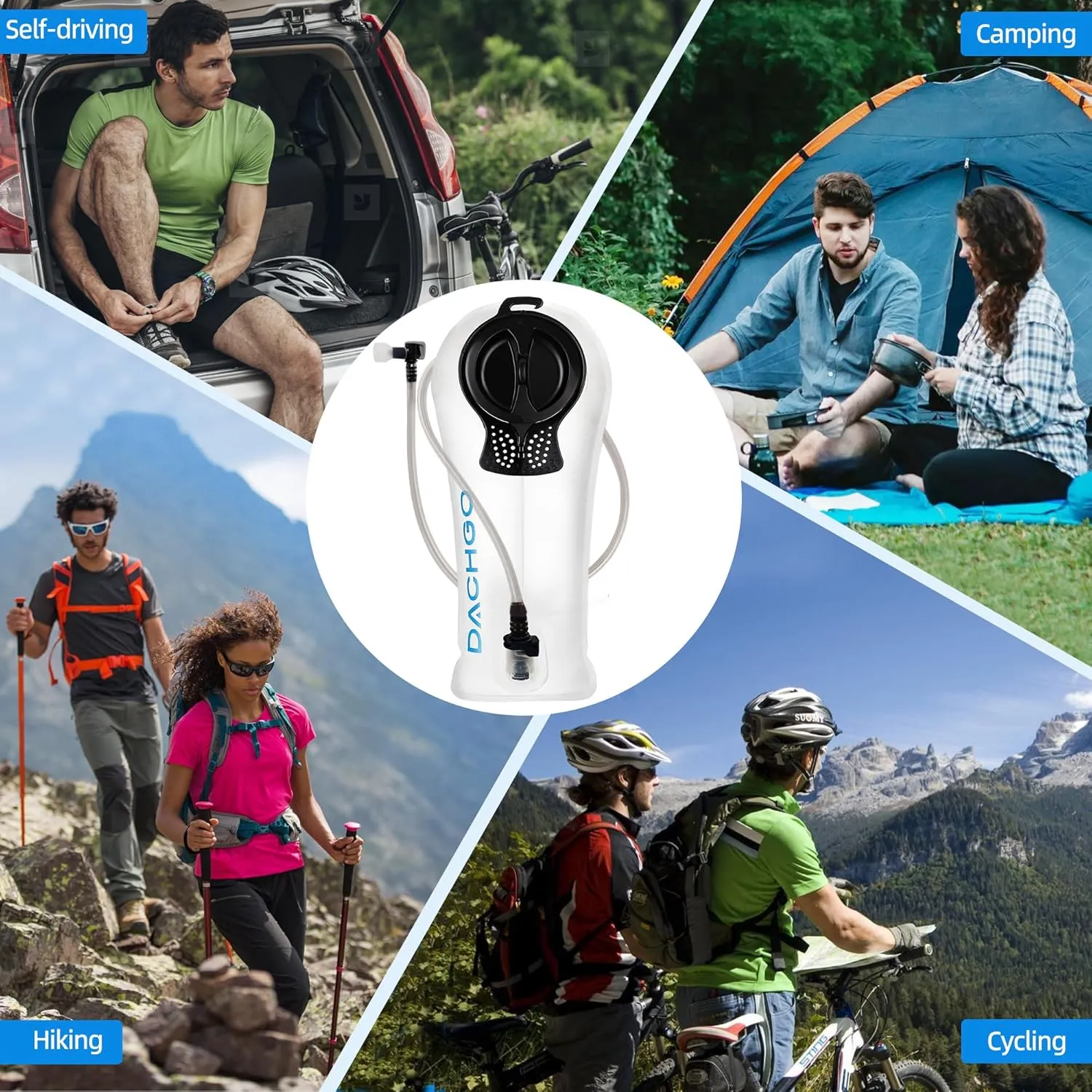 Hydration Bladder, 1.5L 2L 3L Water Bladder for Hiking Backpack, BPA-Free & Taste-Free Hydration Water Reservoir, Camping Cycling Running