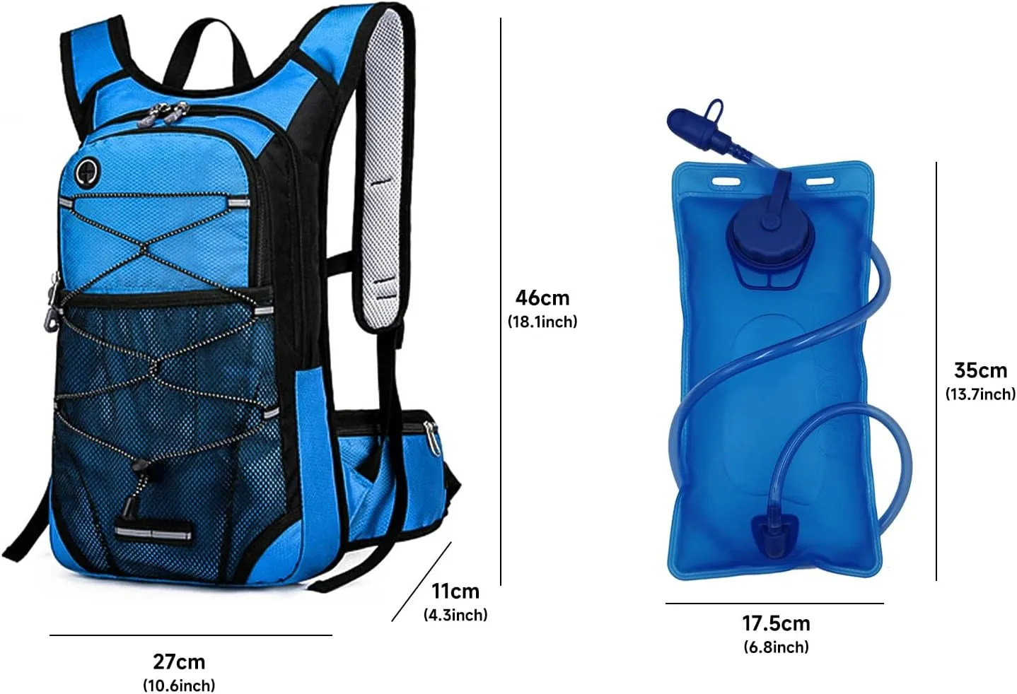 Hydration Bladder Backpack for Men & Women Sport Hydro Backpack with 2L Water Bladder Pack for Hiking Running Cycling Camping