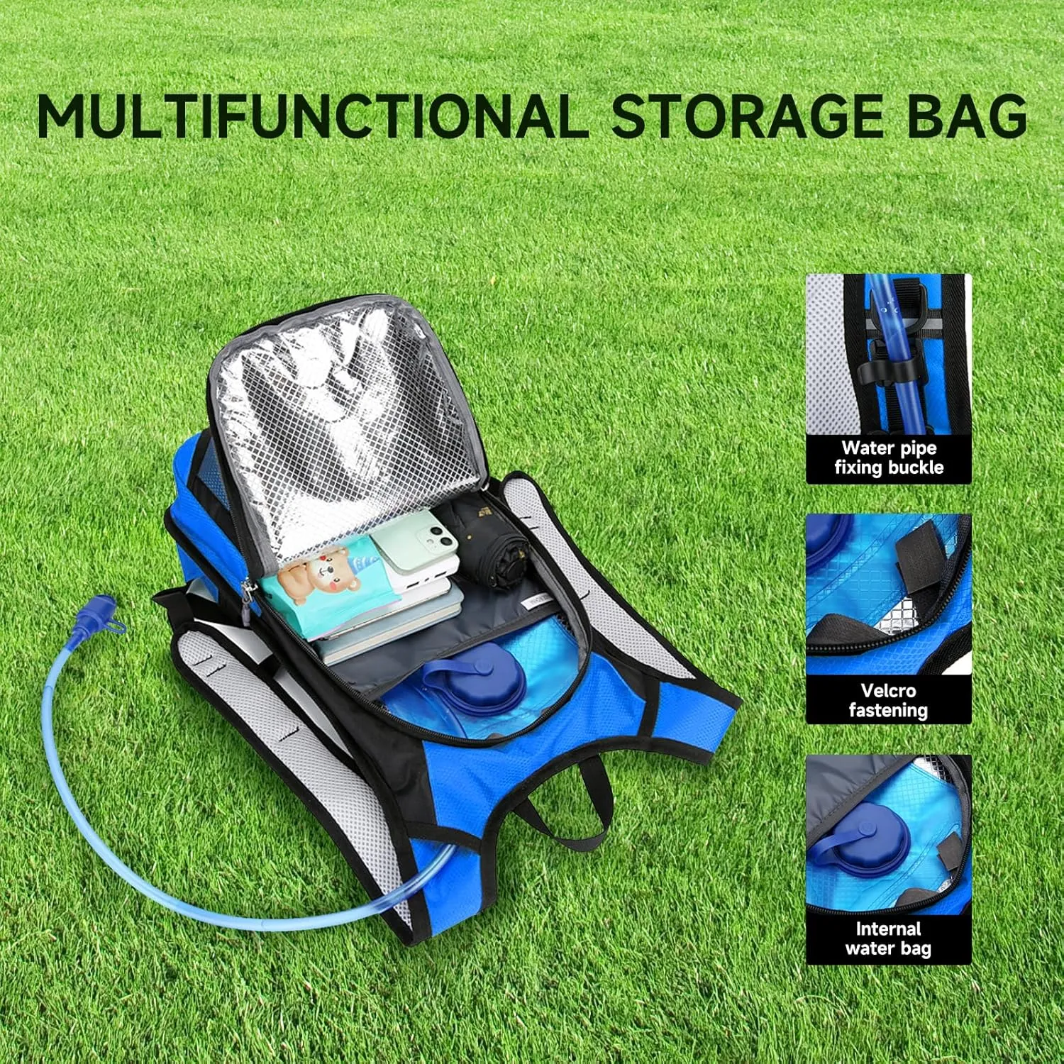 Hydration Bladder Backpack for Men & Women Sport Hydro Backpack with 2L Water Bladder Pack for Hiking Running Cycling Camping