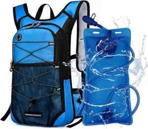 Hydration Bladder Backpack for Men & Women Sport Hydro Backpack with 2L Water Bladder Pack for Hiking Running Cycling Camping