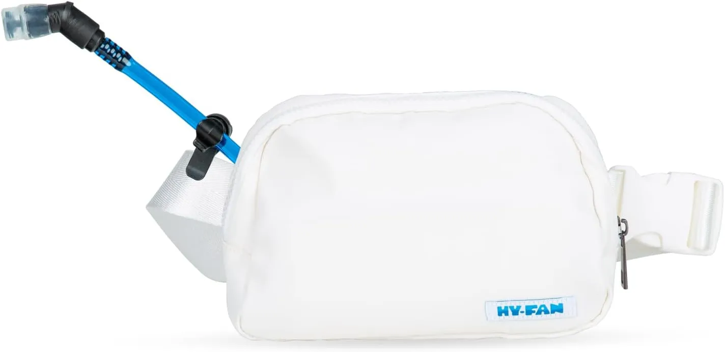 Hydration Cross Body with Bladder, 17oz BPA-Free, Hands-Free Design, Secure Pockets, Ideal for Athletic Outdoor Activities, Travel and More - White