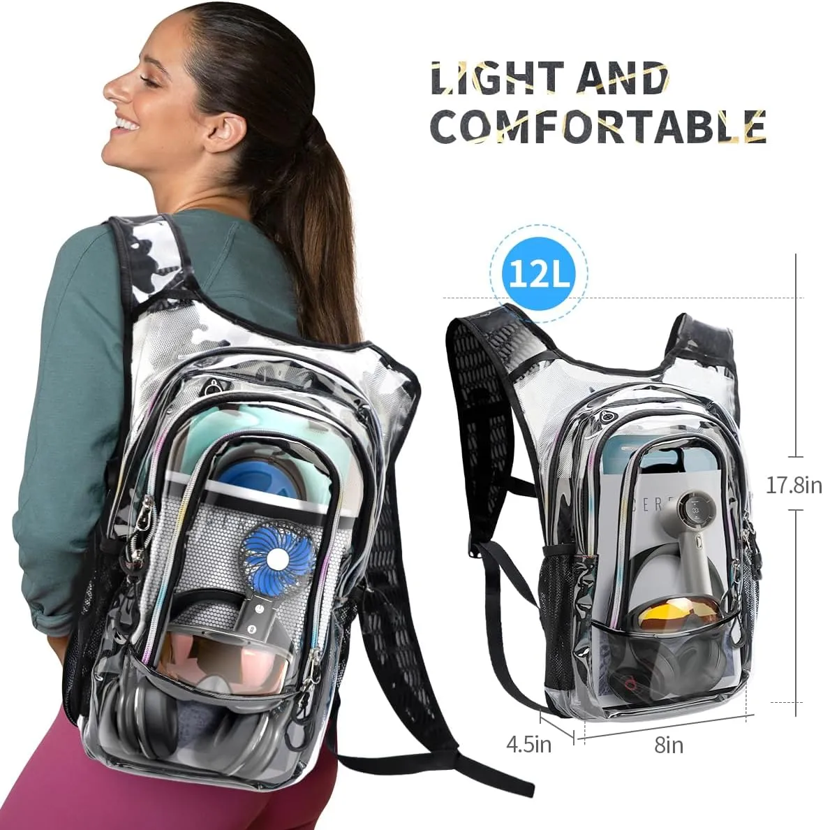 Hydration Pack, Hydration Backpack with 2L Hydration Bladder, Festival Essential Water Backpack, Lightweight Hydration Bag Hydropack Hydro for Running, Biking, Music Festival Gear, Rave