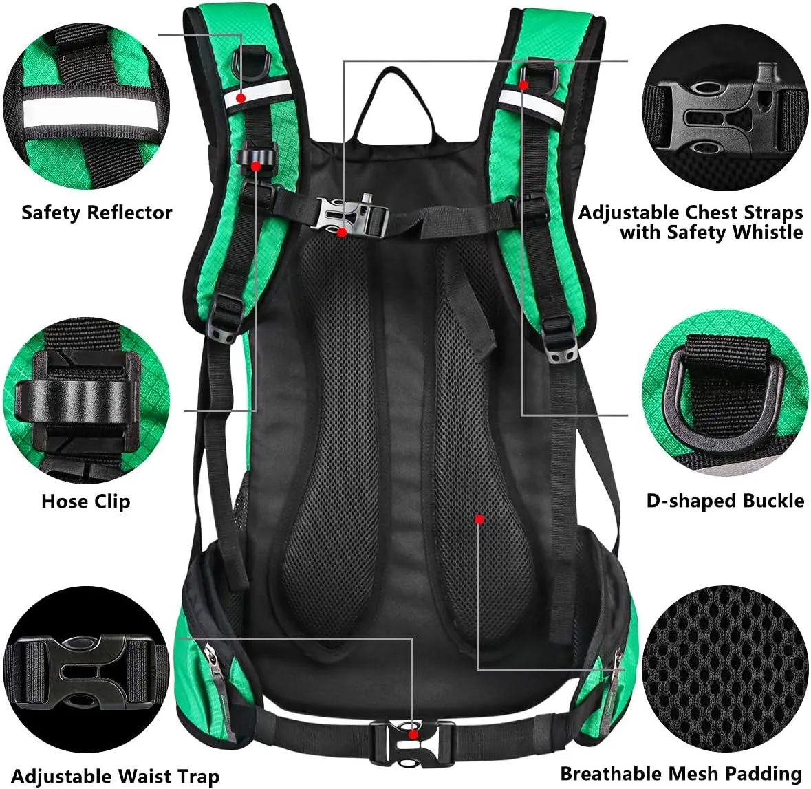 Hydration Pack Thermal Insulated Hydration Backpack with 2L BPA Free Leak-Proof Water Bladder, Daypack Perfect for Running, Cycling, Hiking, Climbing-Keep Liquids Cool Up to 4 Hours
