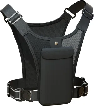 Hydration Vest with Mesh Back and Pocket, Adjustable Straps (Black, L)