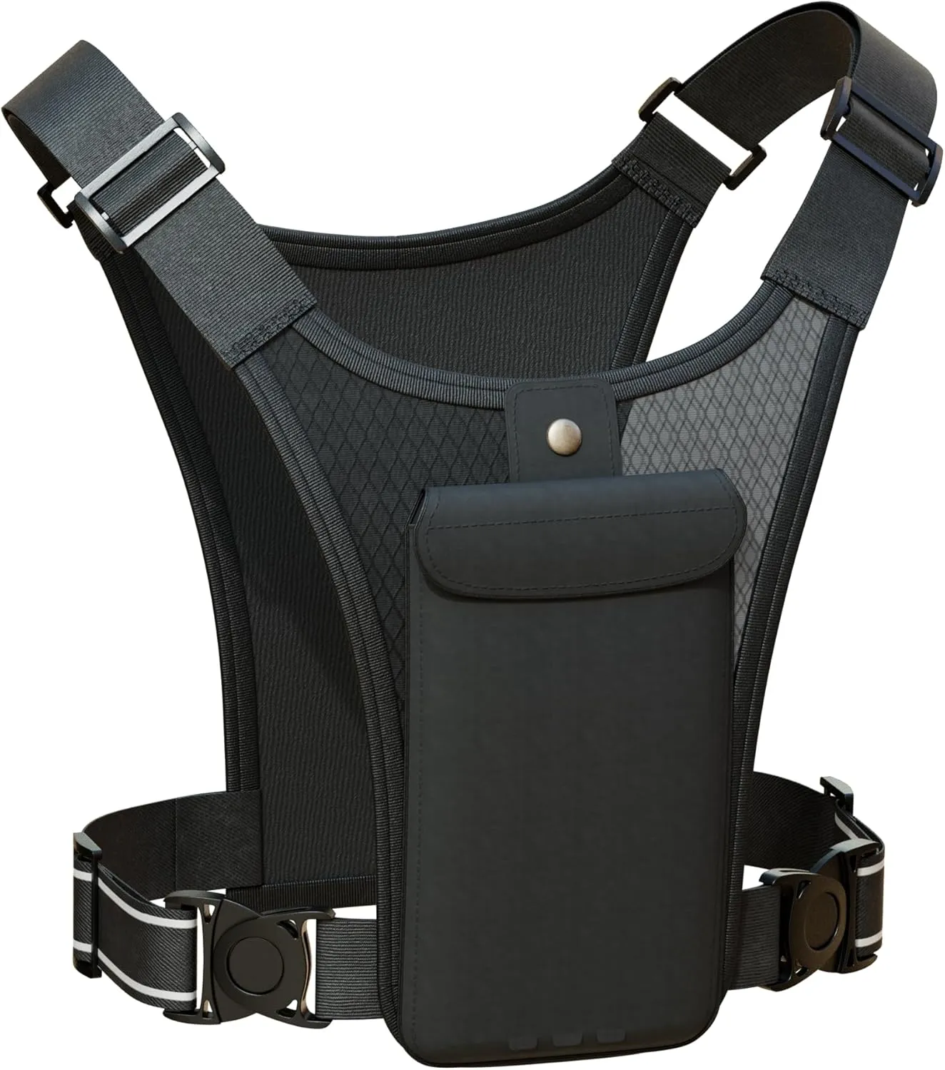 Hydration Vest with Mesh Back and Pocket, Adjustable Straps (Black, L)