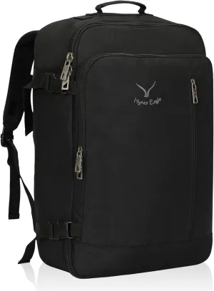 Hynes Eagle Carry on Backpack 38L Large Travel Backpack for Women Flight Approved Weekender Bag Laptop Backpack Men 15 inches Black 2023