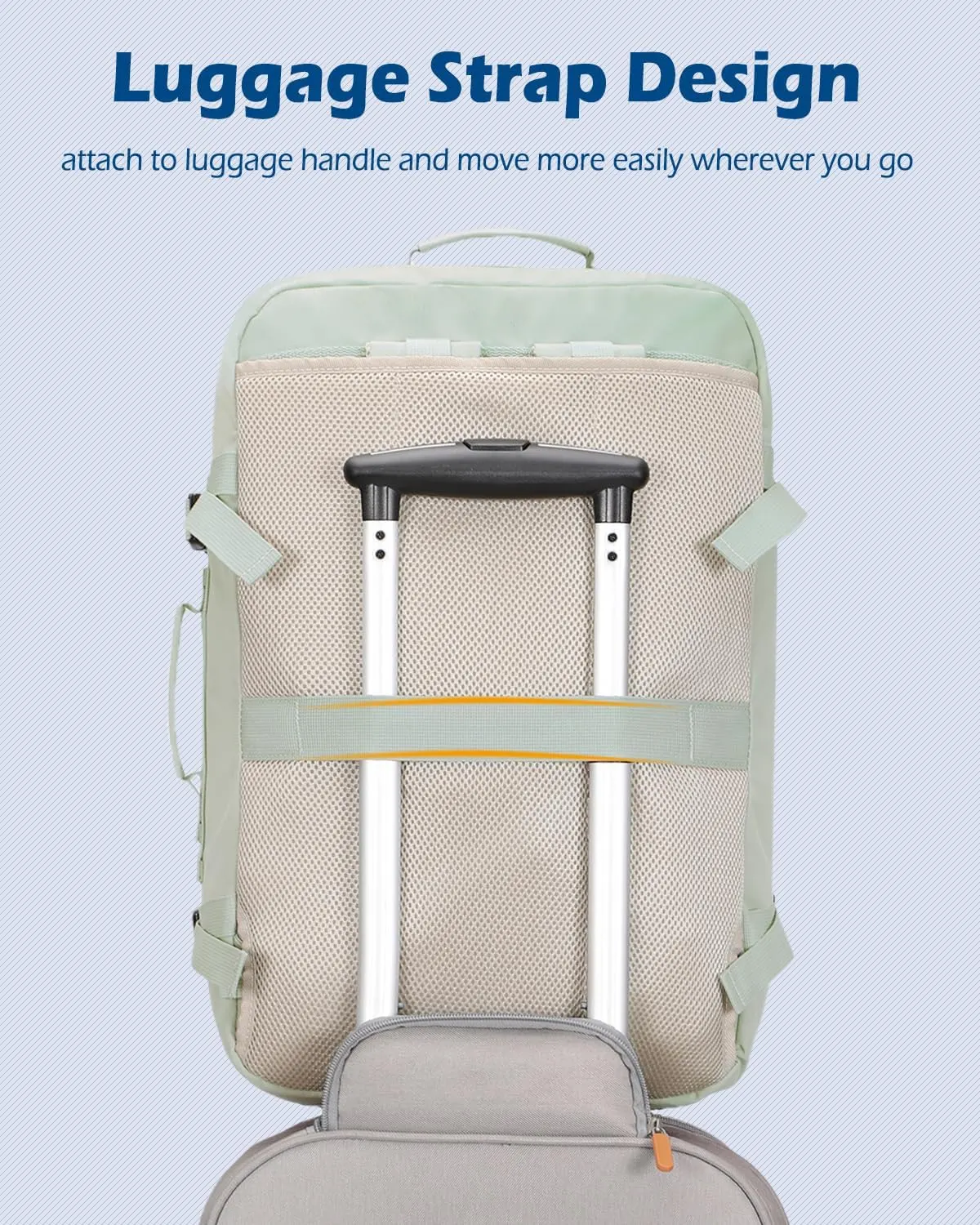 Hynes Eagle Carry on Backpack 38L Large Travel Backpack for Women Flight Approved Weekender Bag Laptop Backpack Men 15 inches Mint Green