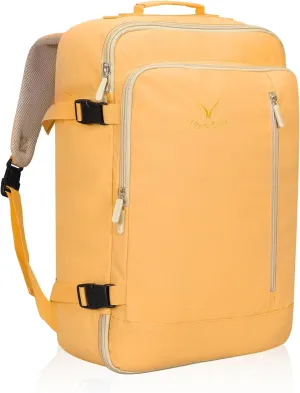 Hynes Eagle Carry on Backpack 38L Large Travel Backpack for Women Flight Approved Weekender Bag Laptop Backpack Men 15 inches Yellow