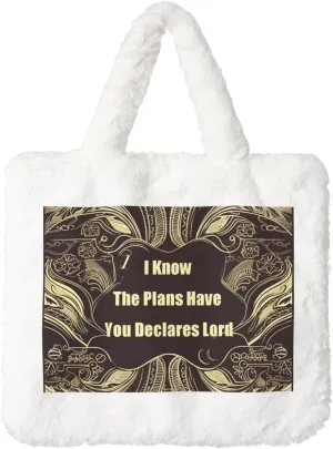 I Know The Plans Have You Declares Lord Plush Shoulder Bag Faux Fur Handbag Cute Fuzzy Tote Bag Women Ladies Underarm Bag For Autumn And Winter