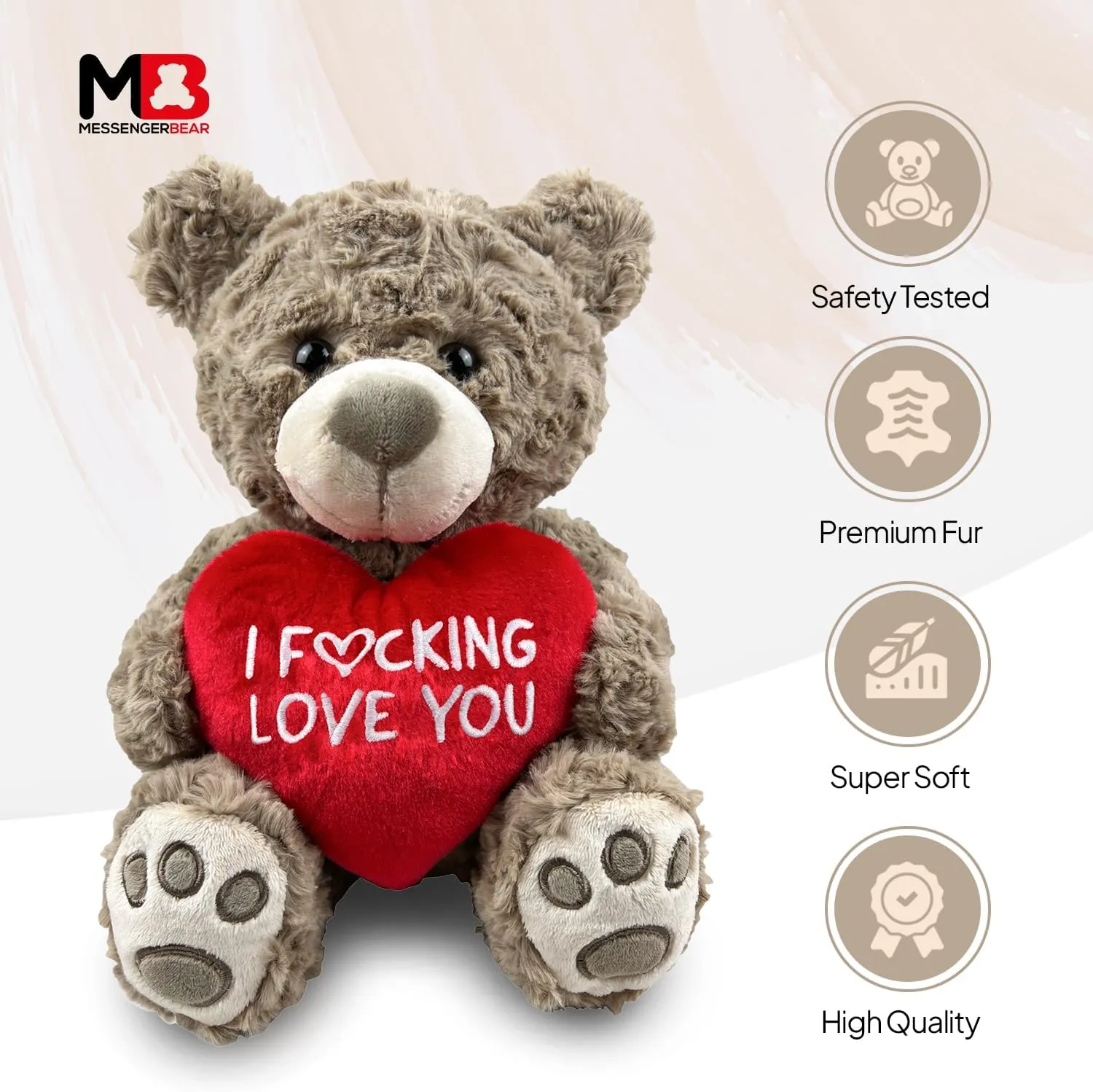 I Love You Teddy Bear 10' | I Love You Stuffed Animal | Stuffed Animals for Girls | I Heart You