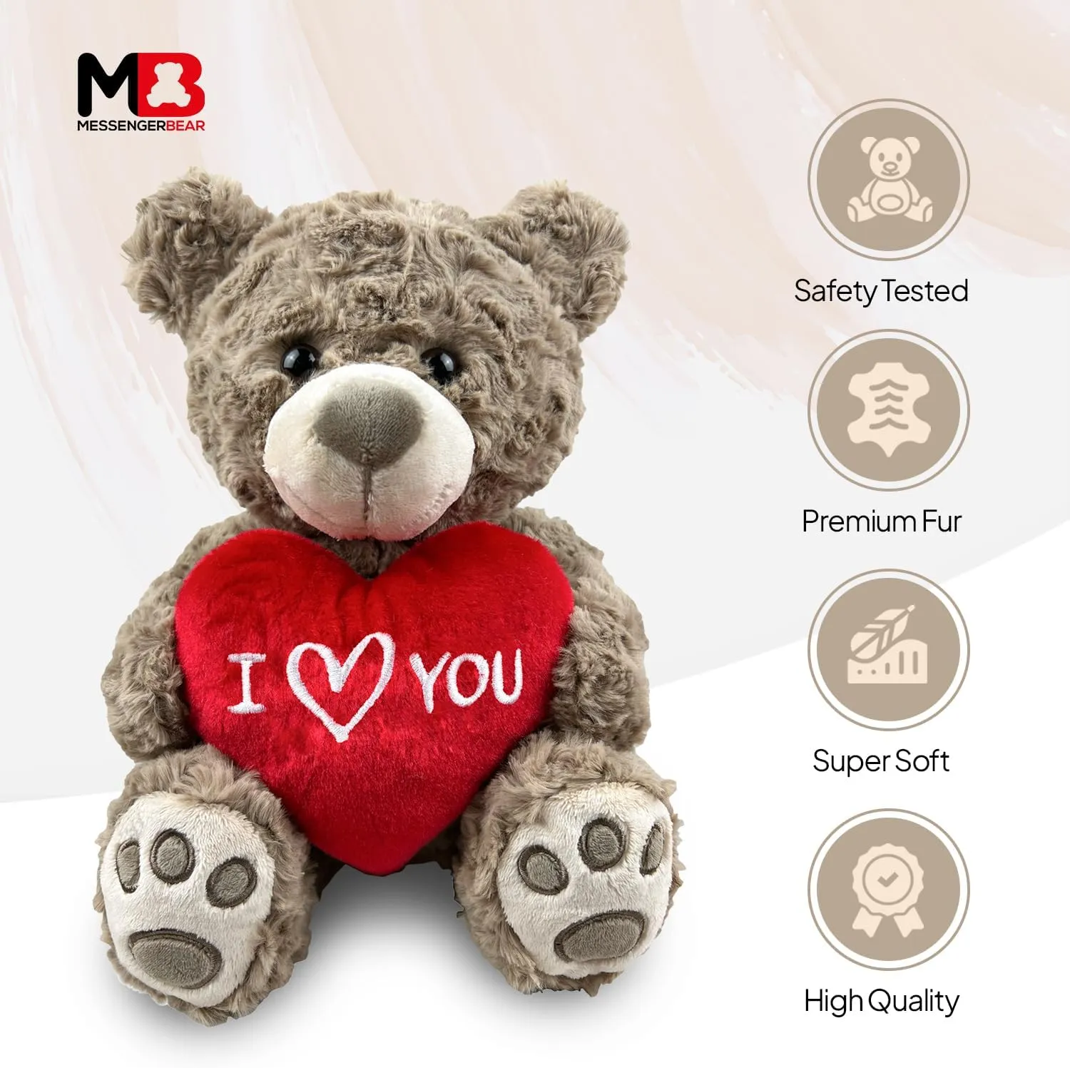 I Love You Teddy Bear 10' | I Love You Stuffed Animal | Stuffed Animals for Girls | I Heart You
