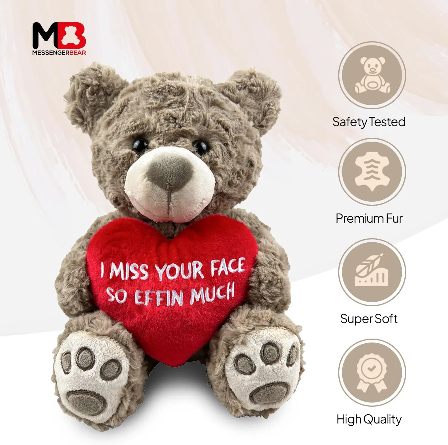I Miss Your Face Teddy Bear 10” Sitting | I Miss You Gifts for Her | Funny Gifts for Girlfriend