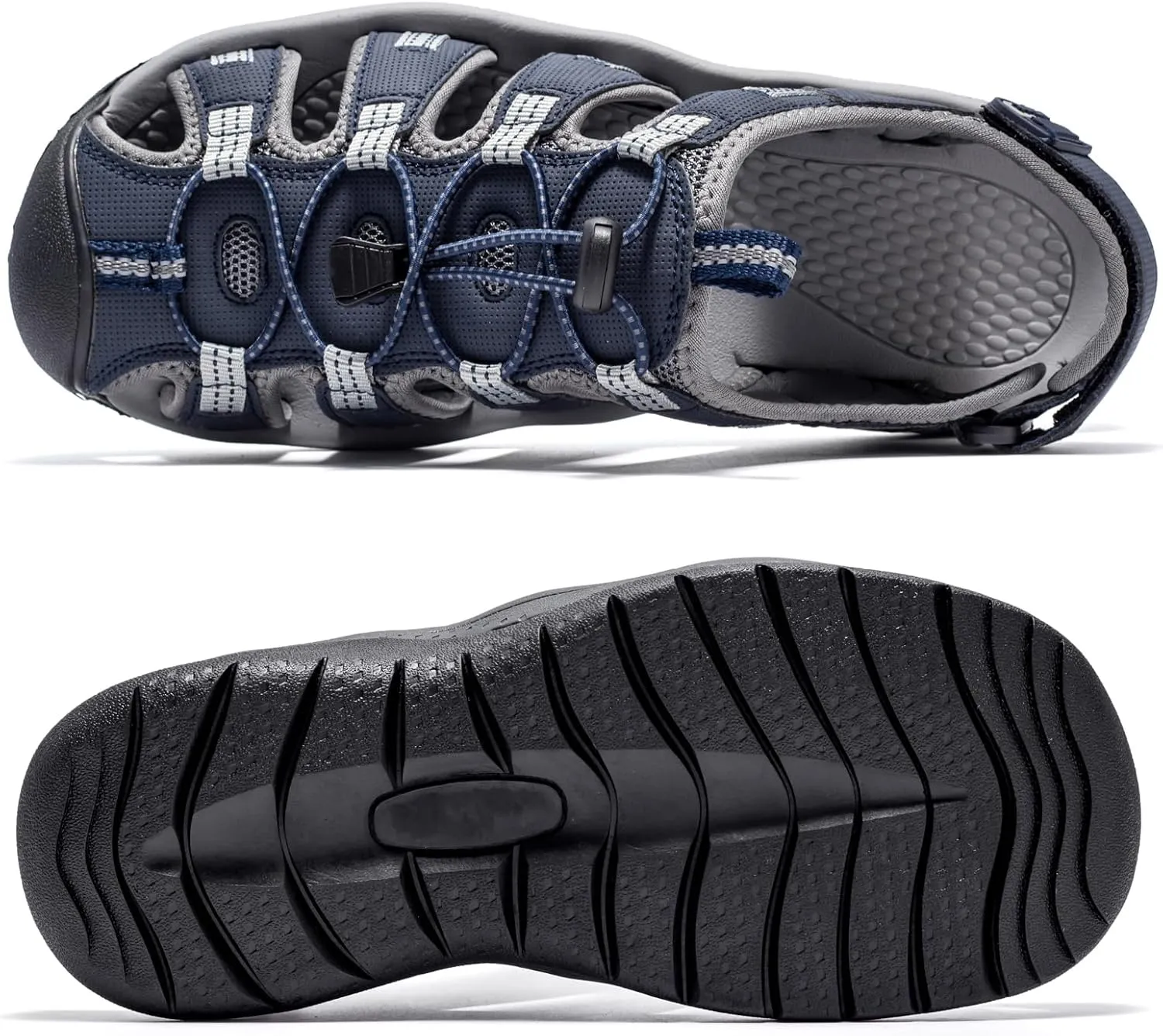 i78 Mens Athletic Hiking Sandals Closed Toe Outdoor Sport Sandals for Trail Beach Walking Waterproof Lightweight Casual