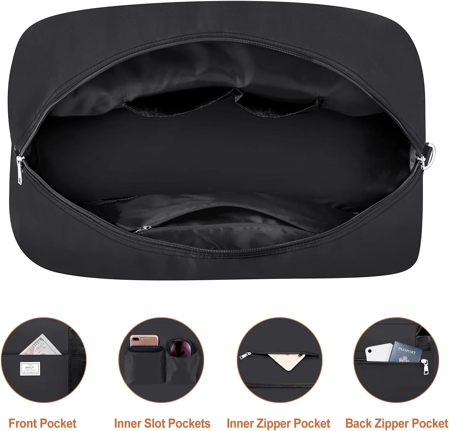 IBFUN Weekender Bags for Women, Large Overnight Bag Canvas Travel Duffel Bag Carry On Tote with Shoe Compartment 21" 3Pcs Set