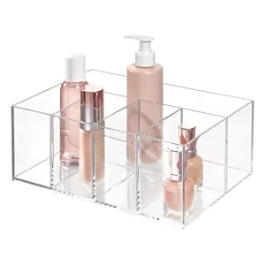 iDesign InterDesign Organizer for Vanity Cabinet to Hold Makeup Beauty Products Hair Accessories – 5 Compartments, Clear Clarity Cosmetic, 5 Section