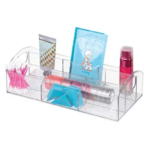 iDesign Med  BPA-Free Plastic Divided Bathroom Organizer with Handles - 12" x 6" x 3.5", Clear