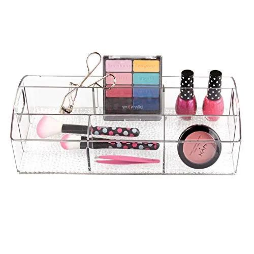 iDesign Med  BPA-Free Plastic Divided Bathroom Organizer with Handles - 12" x 6" x 3.5", Clear