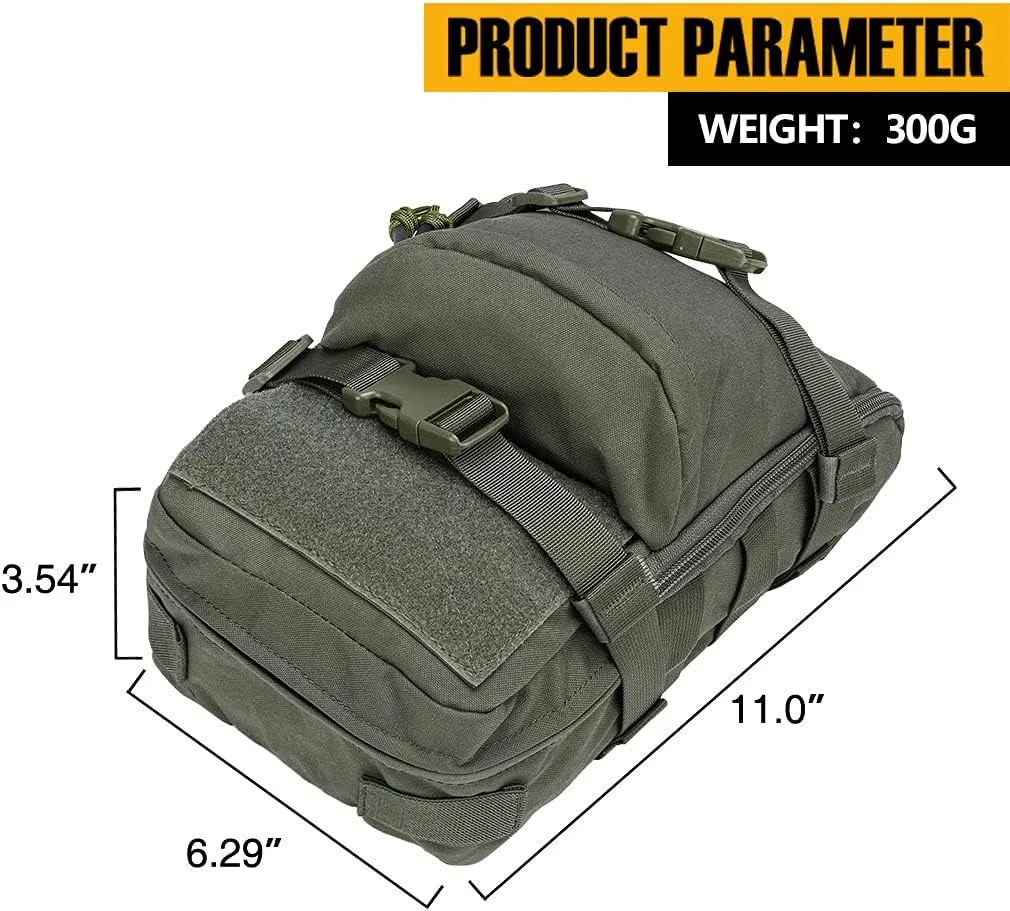 IDOGEAR Mini Tactical MOLLE Hydration Pack Water Reservoir Bag Outdoor Water Bladder Carrier Pack for Tactical Vest Backpack