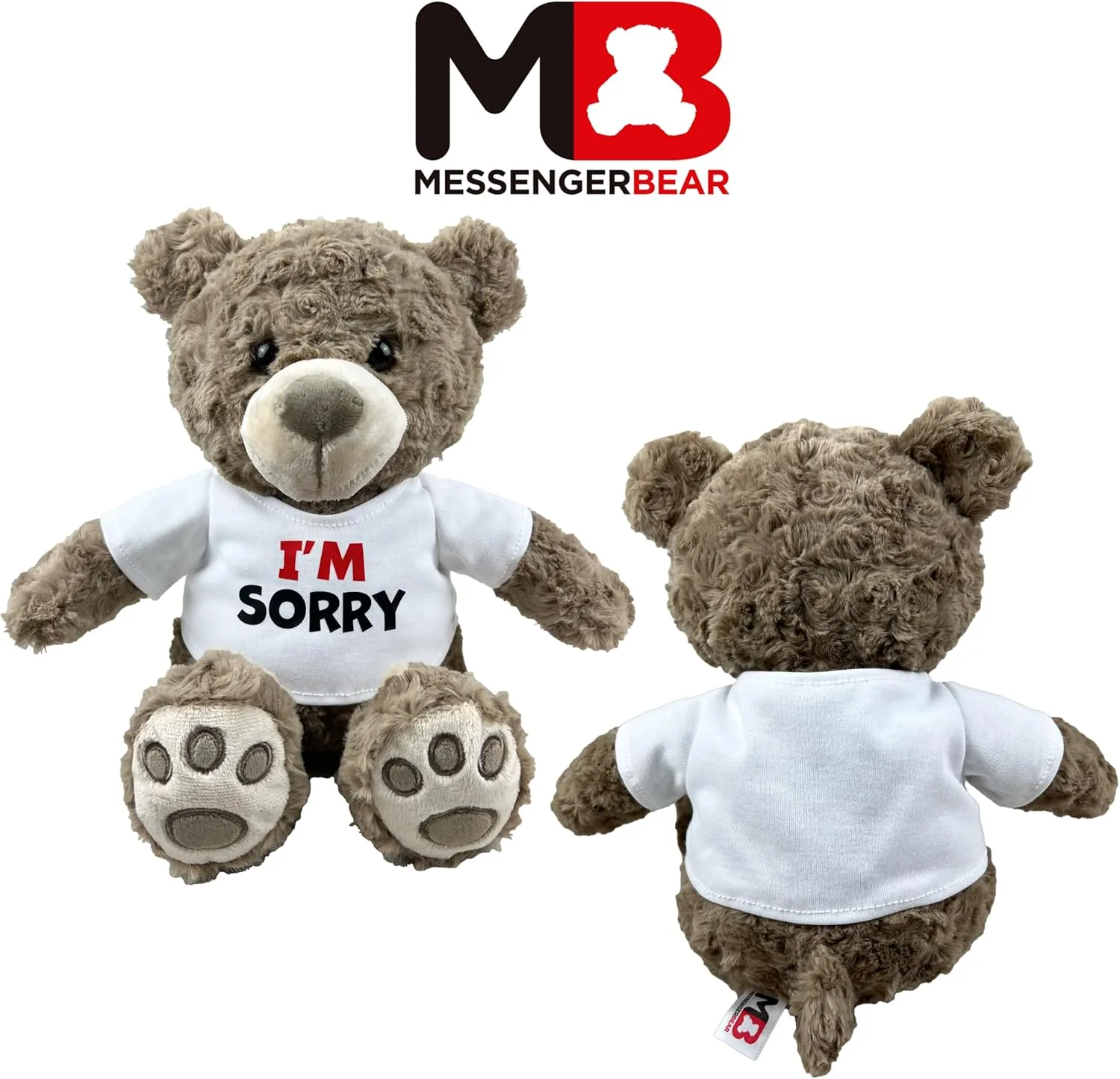 I’m Sorry Teddy Bear 10” Sitting | I Love You Im Sorry Plushie | Im Sorry Gifts for Her Stuffed Animal