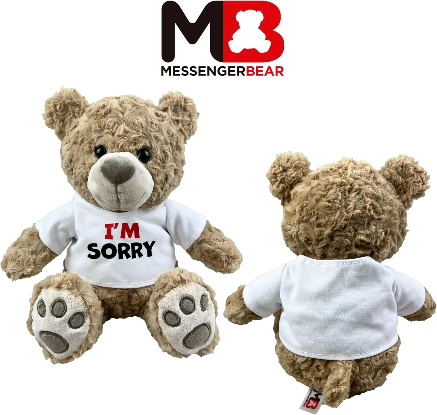 I’m Sorry Teddy Bear 10” Sitting | I Love You Im Sorry Plushie | Im Sorry Gifts for Her Stuffed Animal